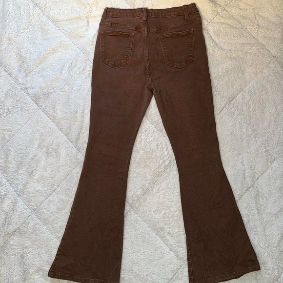 Mocha brown flare high rise jeans - Picture 2 of 3
